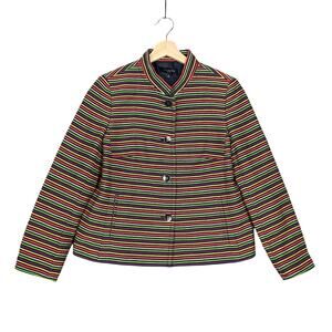 Talbots Stripe Mutlti Color 3 Button Blazer Jacket Women's Size 10P